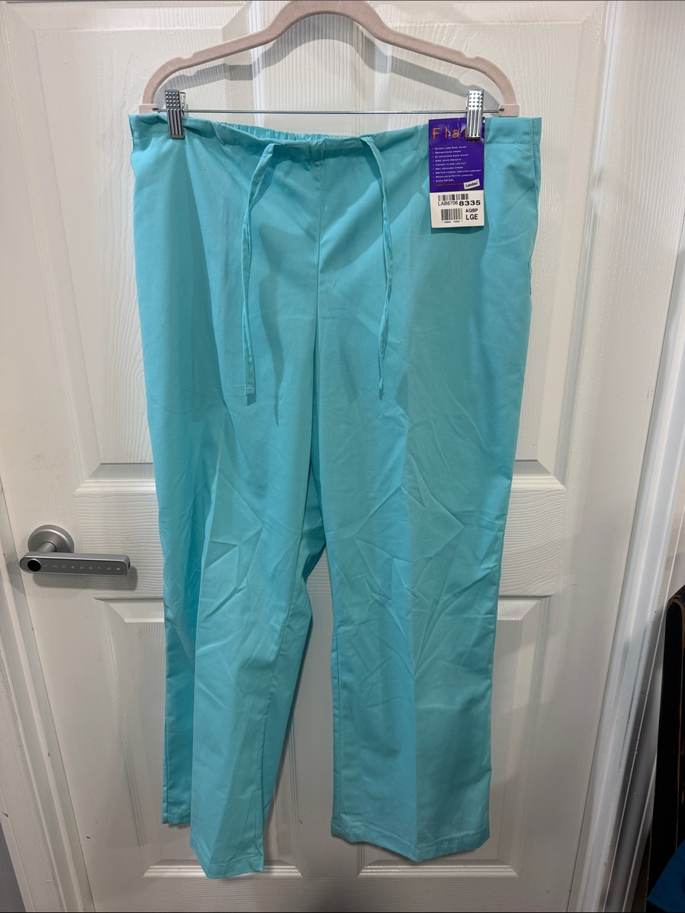 Light Blue Drawstring Scrub Pants